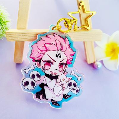 China New Anime Glitter Key Chain Charm Custom Japan Photo Plastic Clear Printed Acrylic Laser Cut Diy Plastic Design Customized for sale