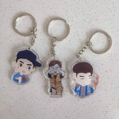 China Promotional Gift Souvenir Custom Acrylic Key Chain NO MOQ Price Eco-friendly Cheap Hologram Made Acrylic Key Chain Anime Holographic Glitter Acrylic Charm for sale