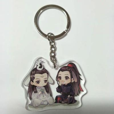 China Charming Eco-friendly Anime Acrylic Free Sample Plastic Logo Acrylic Key Chain Custom Key Chain for sale