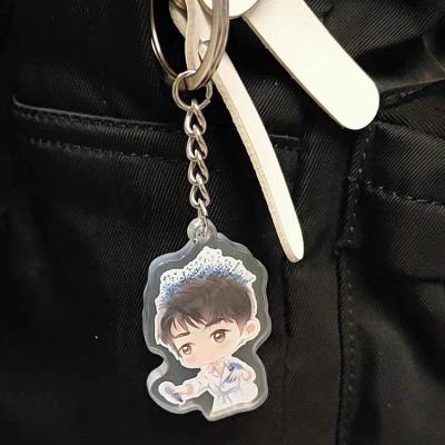 China Popular NO MOQ Factory Free Sample Eco-Friendly Anime Acrylic Holographic Custom Key Chain Charm for sale