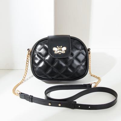 China Red Cross Best Quality High Quality Girls Mini Leather Phone Bag - Black Body Wallet Handbags Lattice Chain Women Sling Bags For Ladies Women for sale