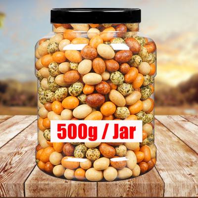 China OEM Natural Wholesale Jar 500g Colored Fish Skin Peanut Snacks Nuts And Dry Fruit Food for sale