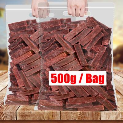 China OEM Wholesale Bag 500g PRESERVED Acidic Sweet Hawthorn Strips Canned Fruit Iced Tablets Fruit Snacks Dried Fruit Food for sale