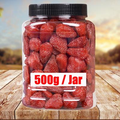 China OEM PRESERVED Wholesale Jar 500g Dried Fruit Snack Dried Fruit Strawberry Fruit Canned Sweet and Sour Food for sale