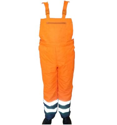 China Hi Vis Padded Safety Multi-pockets Anti-dirty Bib Pants Hi Vis Padded Overall Miner Working Visible Overall Miner Jumpsuit With Reflective Tape for sale