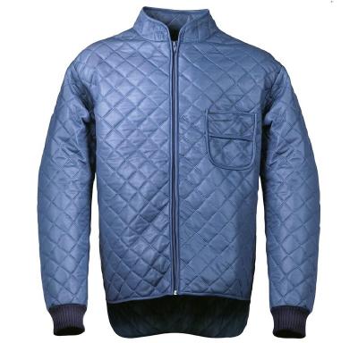 China New Design Breathable Hot Sale Men's Plus Size 3 Ply Embossed Knitted Padded Quilted Zipper Up Thermal Jacket for sale