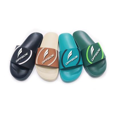 China Custom Logo Slide Custom PVC Slide Sandal Cushioning Men's Slippers Custom Slipper Woman Simple Color Sandal Men for sale