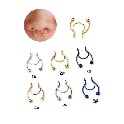 China CLASSIC Fengshang Stainless Steel Nose Cuff Non Piercing Dangle Fake Nose Piercing Jewelry for sale