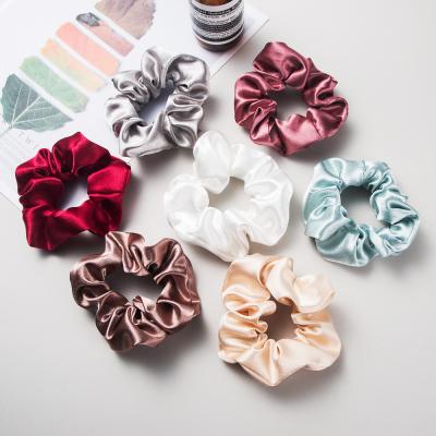 China Silky Satin Hair Scrunchies Hair Ring Bundle Hair Accessories Scrunchy Elastic Hair Tie Ropes For Teens Girls Hair for sale