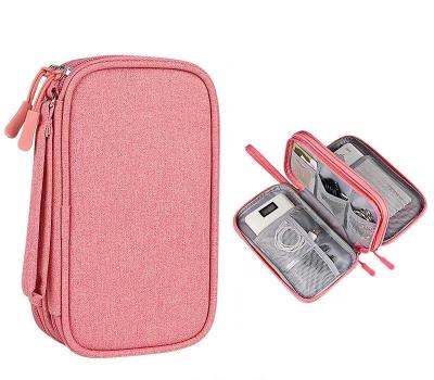 China Convenient Custom Logo Fabric Protective Electronics Travel Storage Case Pouch For Macbook Power Adapter Charger Cable Power Bag for sale