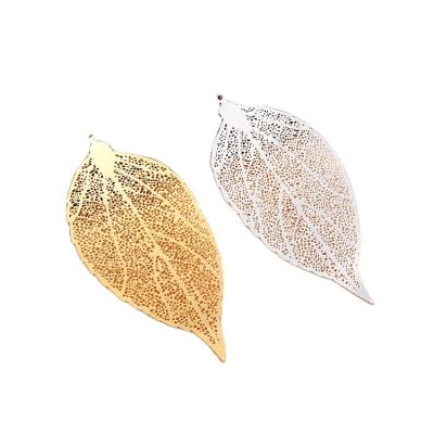 China Europe Wholesale Hot Selling Eco - Friendly Gold Alloy Etched Maple Leaf Metal Bookmark for sale