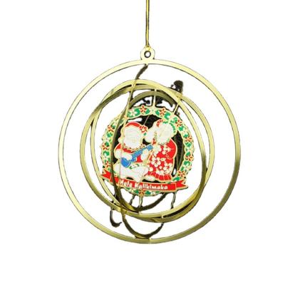 China Custom Etched White Gold Europe Brass Metal Ultrathin Etched Christmas Ornaments Decorations for sale