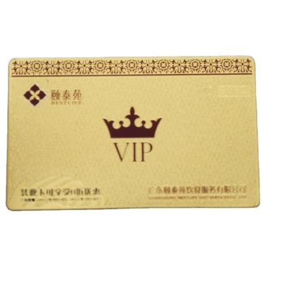 China Cheap Custom Europe Stainless Steel Membership Card Frosted Gold Metal Business Card Luxury Blanks for sale