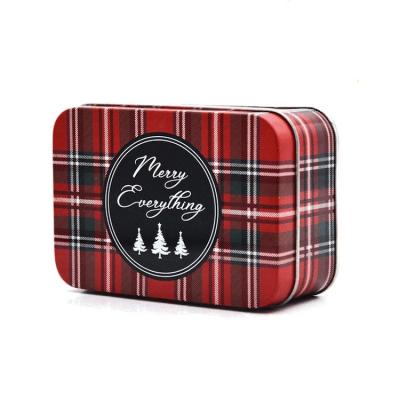 China Factory Direct Supply Durable Metal Box Christmas Candy Red Square Tin Box Custom Size for sale