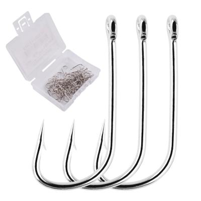 China 50pcs/bag Stainless Carp Hook With Ringed Jig Hook Carp Feeder Japan Jig Barbed Fishing for sale