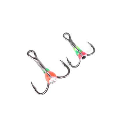 China High Quality Strong Barbed Black Carp Treble Hooks 3X High Carbon Steel Carp Fish Hook for sale