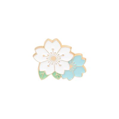 China New Europe Cartoon Cherry Blossoms Cute Oil Drop Brooch Soft Enamel Lapel Pin Brooch Pin for sale