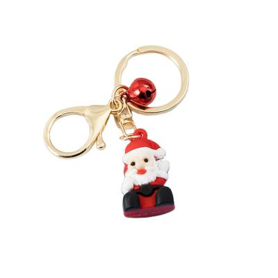 China Soft Plastic Rubber Pendant Christmas Key Chain PVC Rubber Key Chain Pendant For Santa Claus Christmas Gift for sale