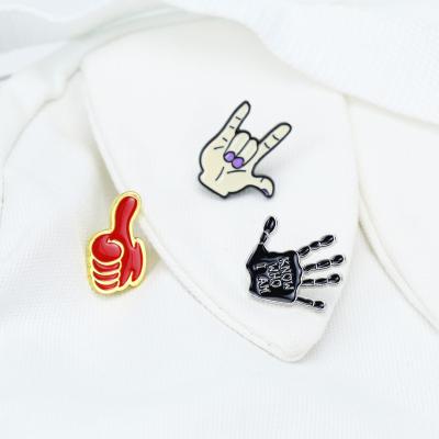 China USA Wholesale OK Hand Gesture Gold Plated White Red Enamel Lapel Pin Badges for sale