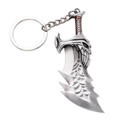 China Custom Sword Metal Pendant Keychain Alloy Key Chain Digital Key Chain God Of War for sale