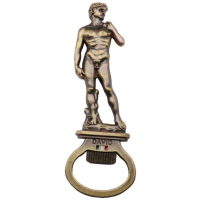 China Viable Naked Man David Magnets and Metal Bottle Opener 2 in 1 Metal Crafts Beer Bottle Opener for sale