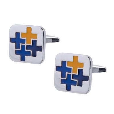 China New Luxury Creative Brass Cross Alloy Link Pin Metal Enamel High End Cufflinks For Men for sale