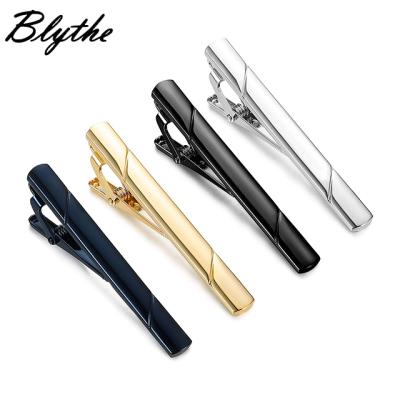 China Hot Selling Letter Style Gold Colored Classic Black Metal Custom Tie Clip Bar for sale