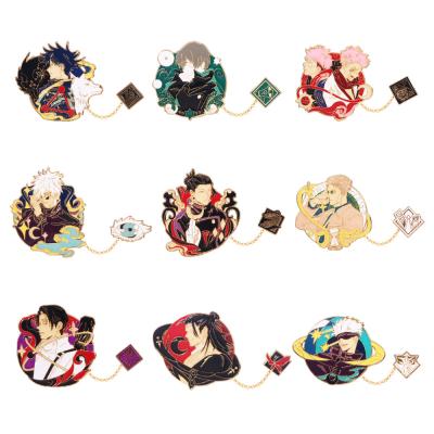 China Hot Europe Style New Anime Metal Gold Plated Cute Soft Enamel Cartoon Chain Lapel Pin for sale