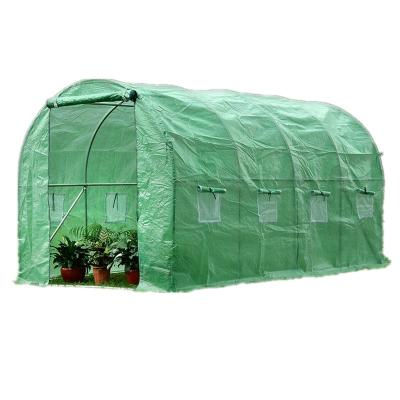 China Walk In Tunnel Greenhouse 4x2.5m  Iron Metal Steel Frame Construction 140g/sqm PE Mesh fabric for sale