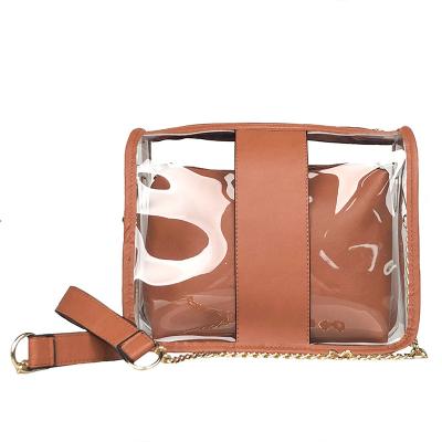 China Fashion Clear Stage Purse Monogrammed Clear Cross - Body Bag With Removable Inner Pocket for sale