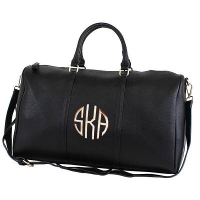 China Wholesale Custom Vegan Overnight Monogram Travel Fashion Zipper Leather Duffel Bag For Men for sale