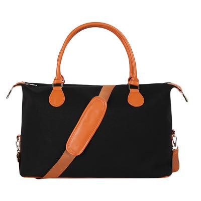 China Simple Canvas Bags Leather Wholesale PU Canvas Large Capacity Simple Black Handbag for sale