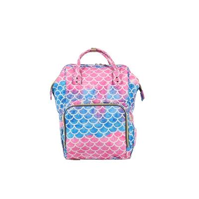 China Backpack Mermaid Diaper Backpack Wholesale Customized Multifunctional Mom Mermaid Diaper Bag Backpack for sale