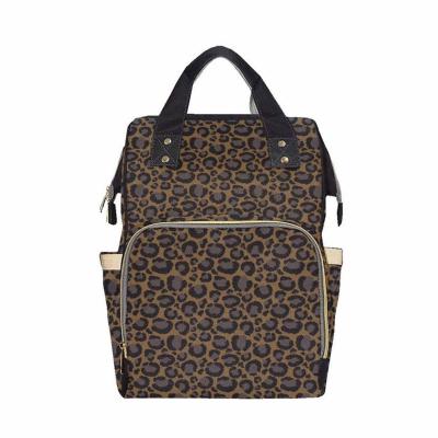 China Wholesale Personalized Baby Diaper Bag Eco-Friendly Diaper Bag Mummy Leopard Print Diaper Backpack Nylon Bag for sale