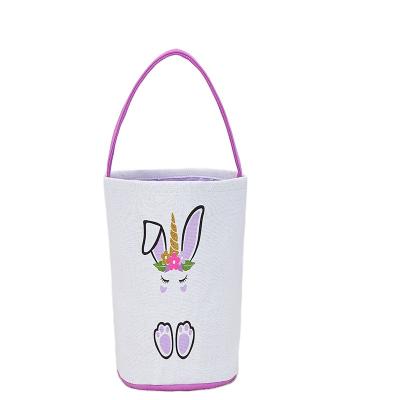 China Printed Unicorn Easter Basket Customized For kids printed footprints Unicorn Easter Bunny Bucket floral for sale