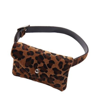 China Wholesale Leopard Fanny Pack Anti-theft Waist Bag Leopard Women Money Purse Faux Fur Belt Bag for sale