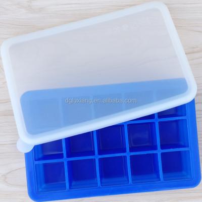 China 2020 Viable Best Selling Products In USA Amazon 15 Hole Silicone Ice Cube Mold Ice Maker Wholesale Custom Square Silicone Ice Tray for sale