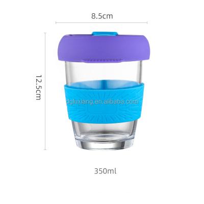 China Coffee Accessories Amazon Success Viable Heat Resistance Glass Coffee Mugs With Silicone Cover For Coffee Lovers for sale