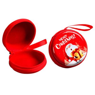 China Promotional Gifts/Wholesale Custom Christmas Round Shape Amazon Success 2021 Coin Purse Christamas Decoration With Gift Candy Wallet Cute Design Zipper Small Bag for sale