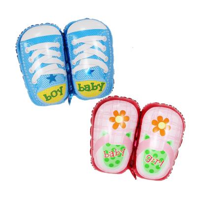 China Wholesale Decor/Brithday Gifts /WeedingParty Pink/Blue Baby Shoes Shaped Baby Shower Party Foil Balloon Supplies for sale