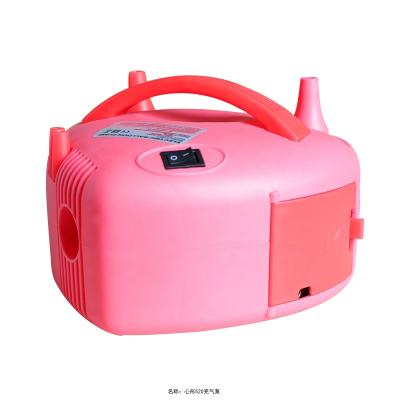 China Promotional Toy Portable Dual Nozzle Fushia Rose Red Electric Balloon Blower Pump/Electric Balloon Inflator for Decoration for sale