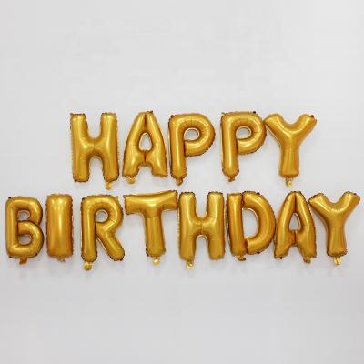 China 16 Inch Gold Foil Letter Balloon Aluminum Letter Happy Birthday Set Balloon Gift Toy for sale