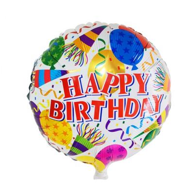 China Gift Toy Wholesale 18 inch happy birthday round foil balloons balloon for party decoration for sale