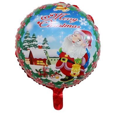 China Gift Toy Promotional 18inch Round Shape Christmas Decoration Balloon Kids Toys Inflatable Christmas Foil Helium Balloon for sale