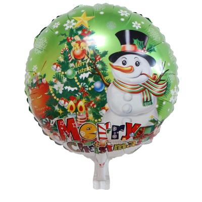 China Gift Toy Promotional 18inch Round Shape Christmas Decoration Balloon Kids Toys Inflatable Christmas Foil Helium Balloon for sale