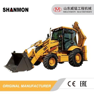 China 388T Backhoe Loader With Muti Purpose Bucket And Variable Attachments for sale