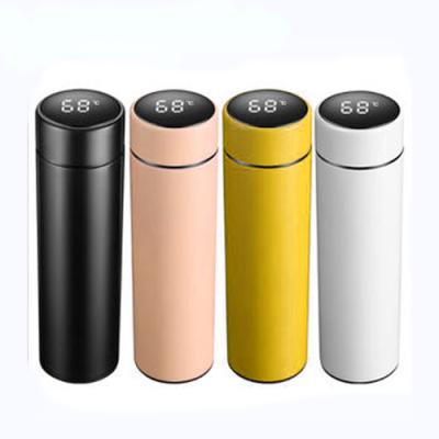 China Free Sample 500ml Stainless Steel Double Wall Sustainable Vacuum Insulated Flask Temperature Display Led Thermos for sale