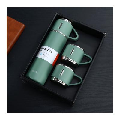 China Hot Viable Customized Amazon LOGO 304 Stainless Steel Vacuum Mug Set High End Business Vacuum Flask Gift Set for sale