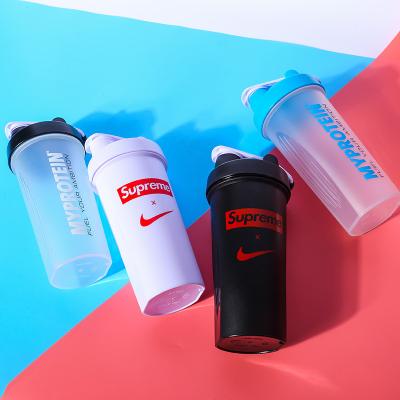 China Wholesale BPA Free Viable Plastic 600ml Protein Shaker Bottle Plastic Gym Water Custom Bottle With Mixer Ball for sale