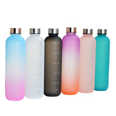 China Weather Marker 34oz 1L Sustainable Leakproof Bicycle Product Tritan Sport Frosted Plastic Water Bottle BPA Free for sale